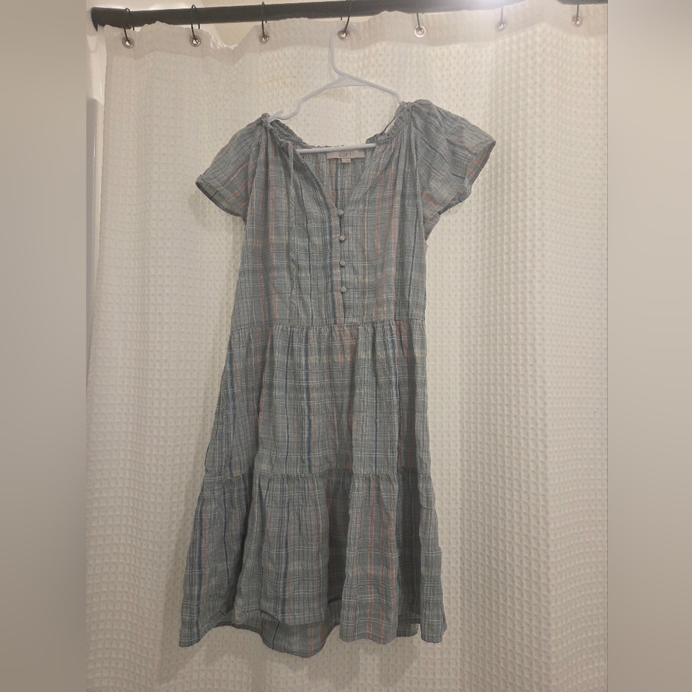 LOFT Multicolor Plaid Dress